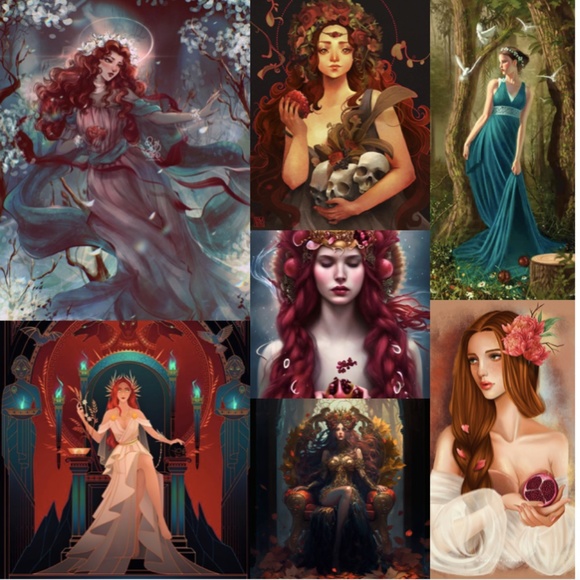 Persephone Greek Goddess Pomegranate Silver Hoop Handmade Earrings Red Zirconia - Picture 2 of 14